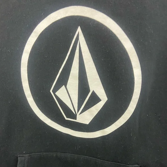 Volcom Hoodie Mens Size Small Black Sweatshirt Pullover Skate Surf Big Logo - Picture 2 of 7